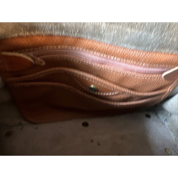 Dooney & Bourke Essex flap Crossbody Shoulder Pebbled Leather Taupe Tan Bag - Picture 11 of 12